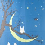 龍貓  門簾 冬天的天空和新月