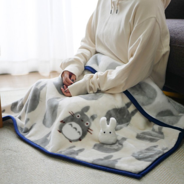 龍貓 剪影毛毯系列 柔軟膝蓋毯 大龍貓 (小)